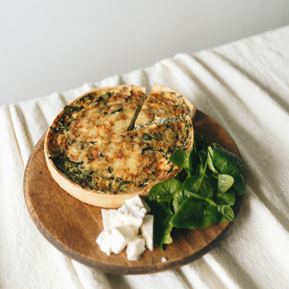 Пирог открытый "Киш со шпинатом и брынзой" 3