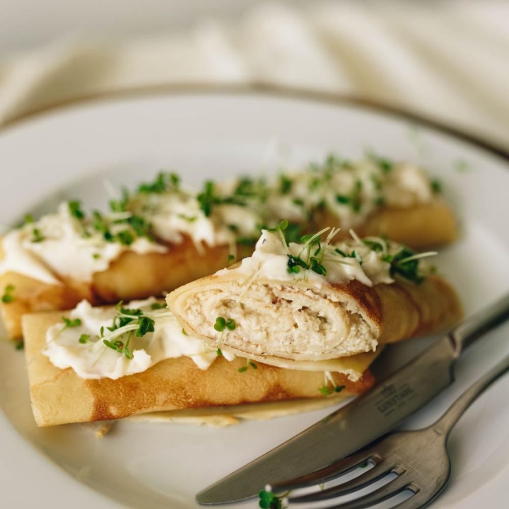 Блины со сливочной индейкой и шампиньонами 2